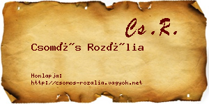 Csomós Rozália névjegykártya